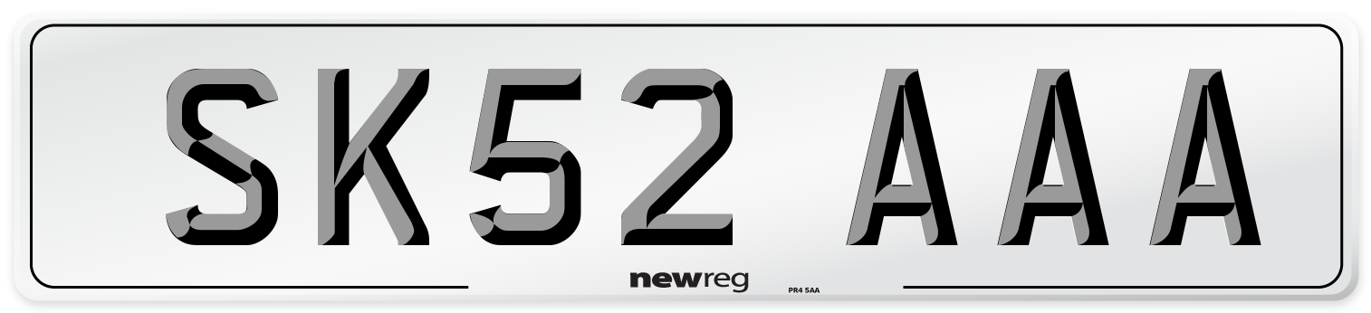 SK52 AAA Number Plate from New Reg